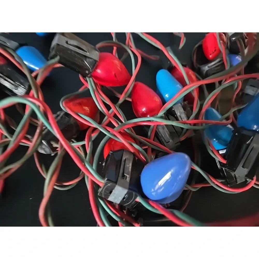 Vintage Antique Light Strands  Christmas Lights Green/red Wire